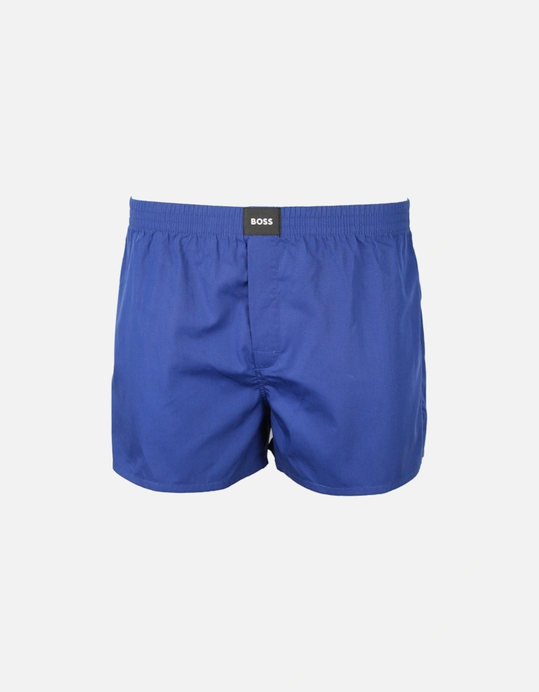 2-Pack Check & Solid Boxer Shorts, Blue/Navy