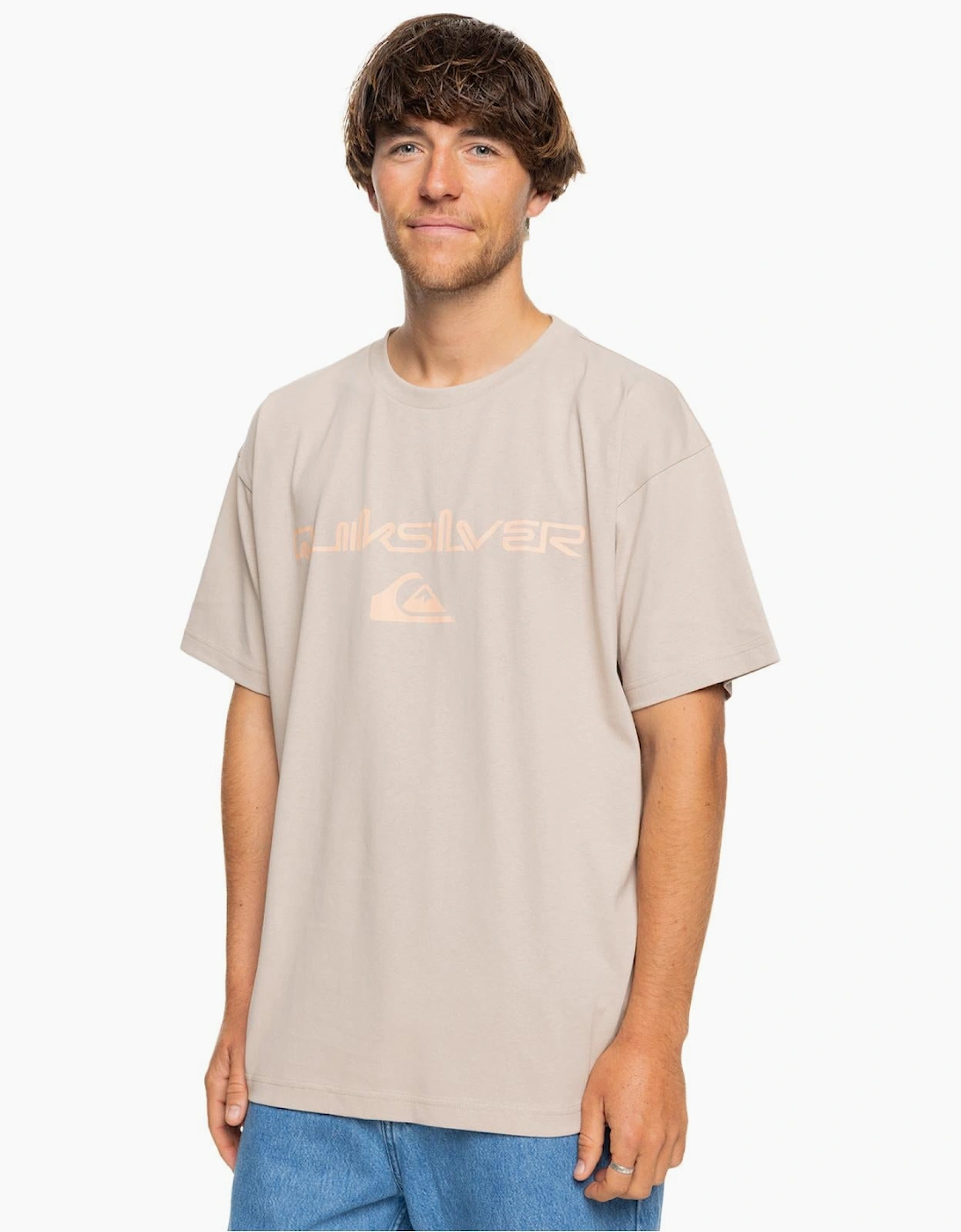 Men's Quiksilver Mens Vintage Omni and Logo T-shirt - Tan/Tan - Size: 36