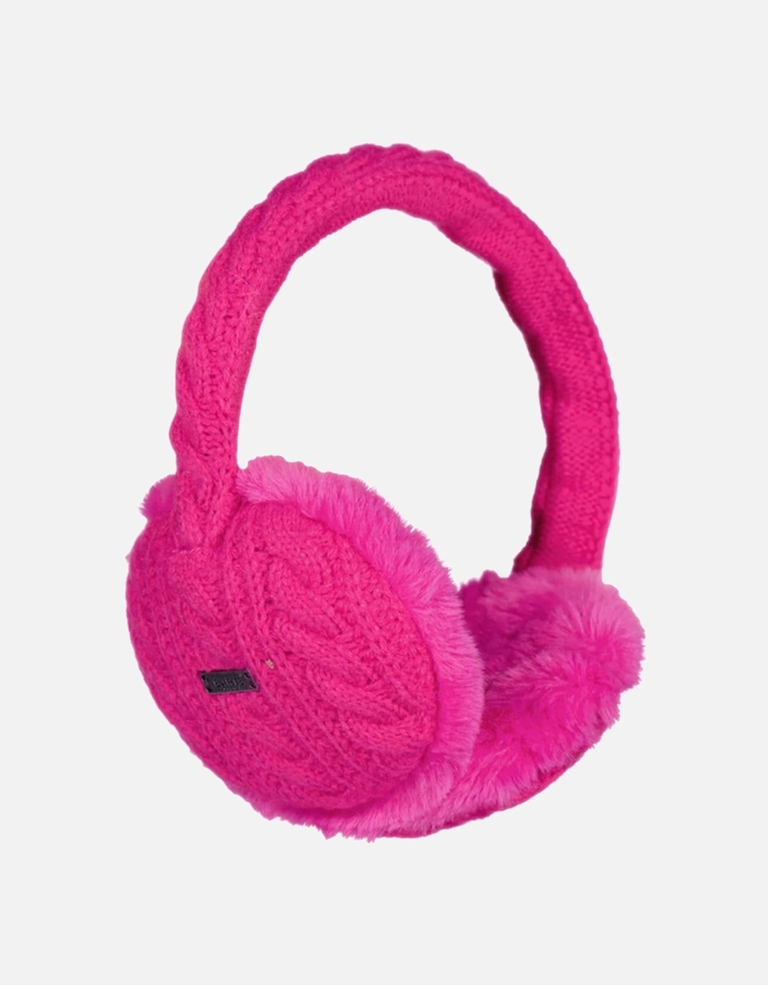 Barts Women's Pink Monique Faux Fur Cable Knit Ear Muffs Earwarmers - Size: One Size