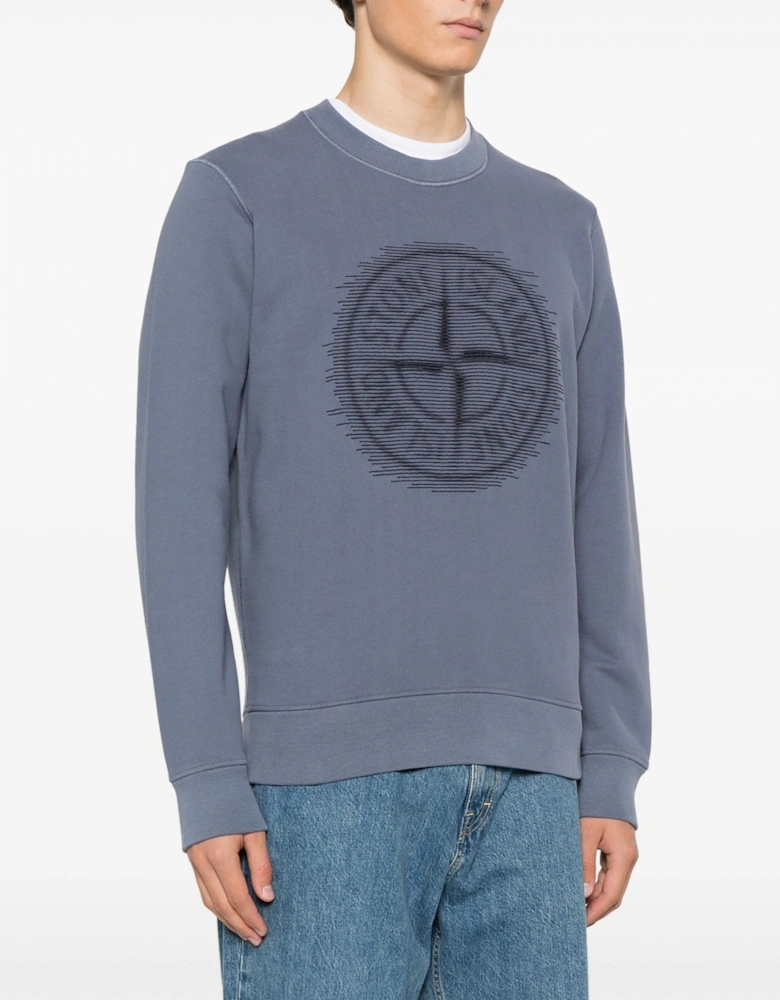 Compass Graphic Sweatshirt Blue