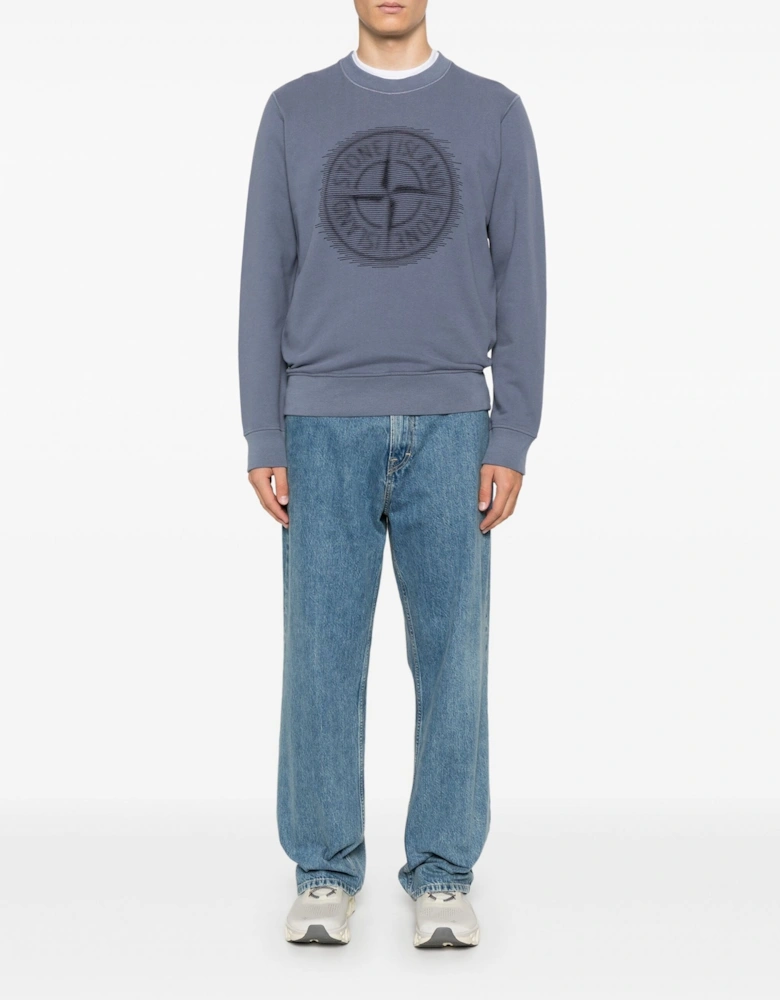 Compass Graphic Sweatshirt Blue