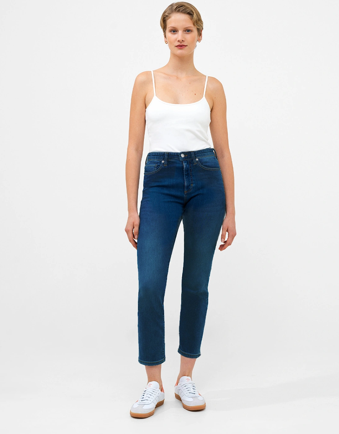 Stretch Cigarette Trousers Ankle Mid Wash, 5 of 4