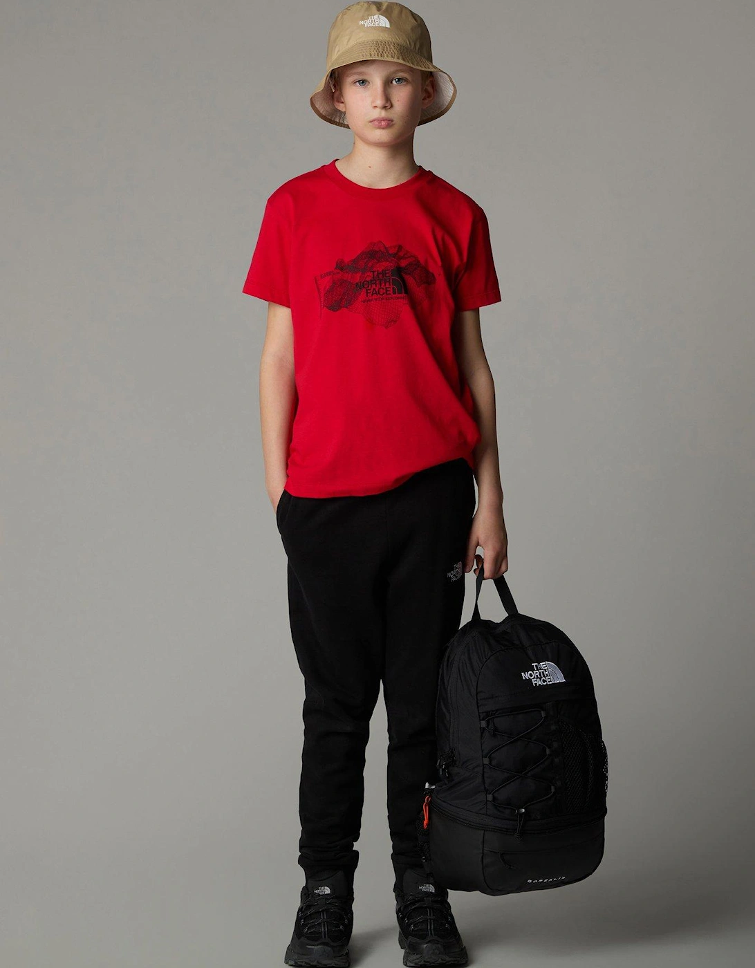 Junior Boys Topographic Short Sleeve Tee - Red