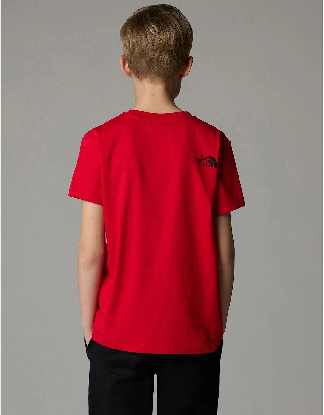 Junior Boys Topographic Short Sleeve Tee - Red