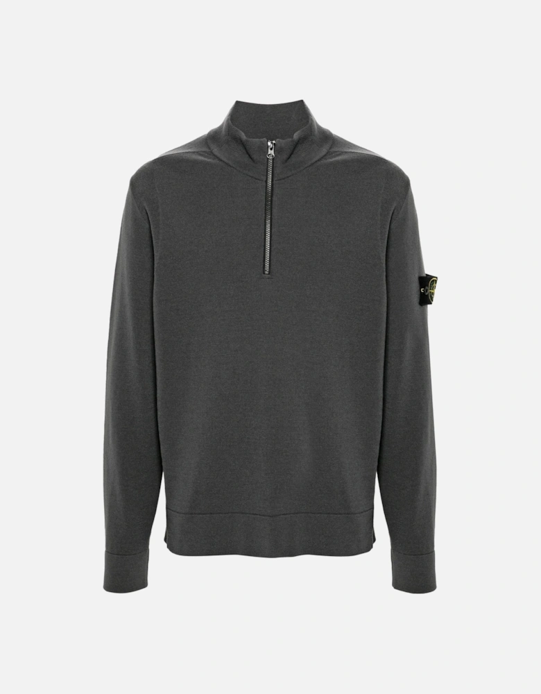 Compass Quarter Zip Sweater Grey