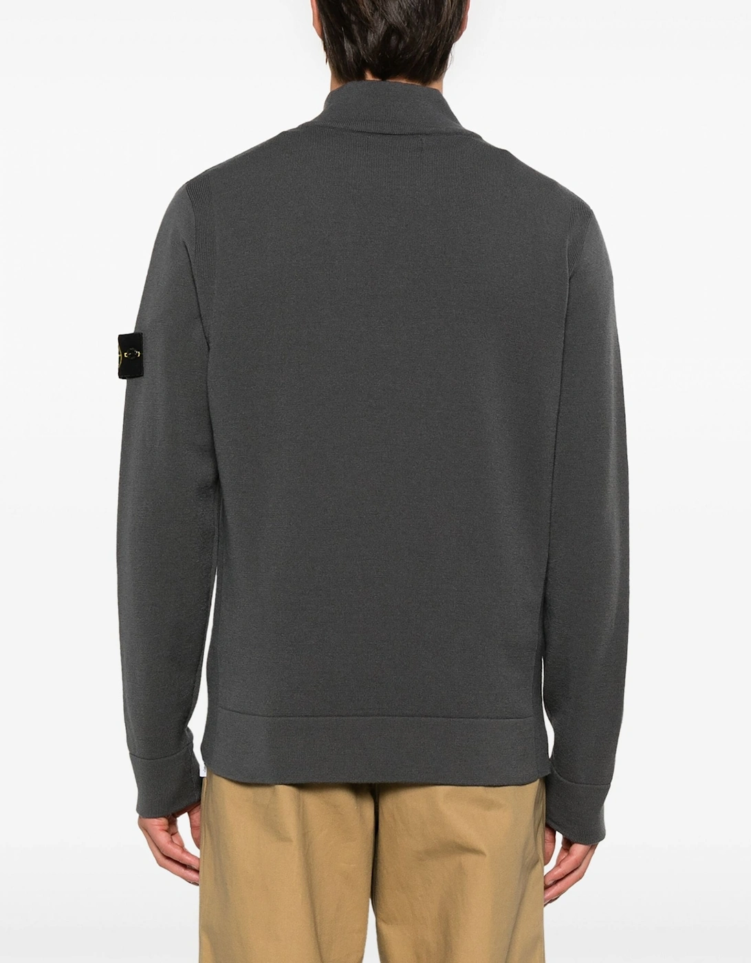 Compass Quarter Zip Sweater Grey