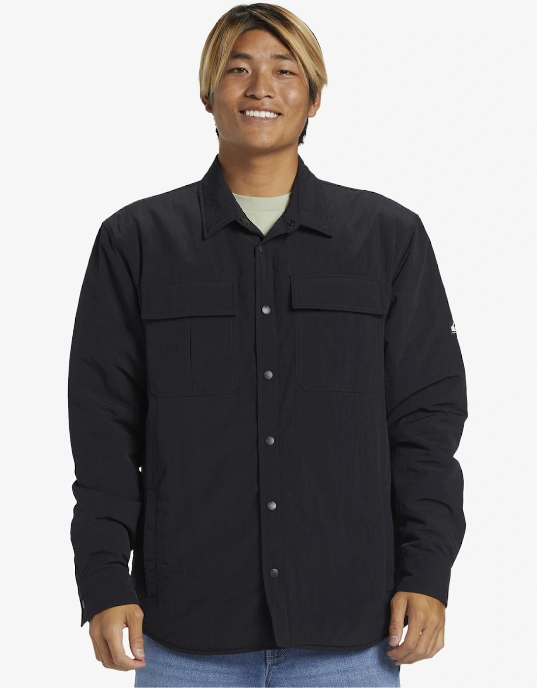 Men's Quiksilver Mens Cold Snap Insulated Shacket - Black - Size: Regular/36