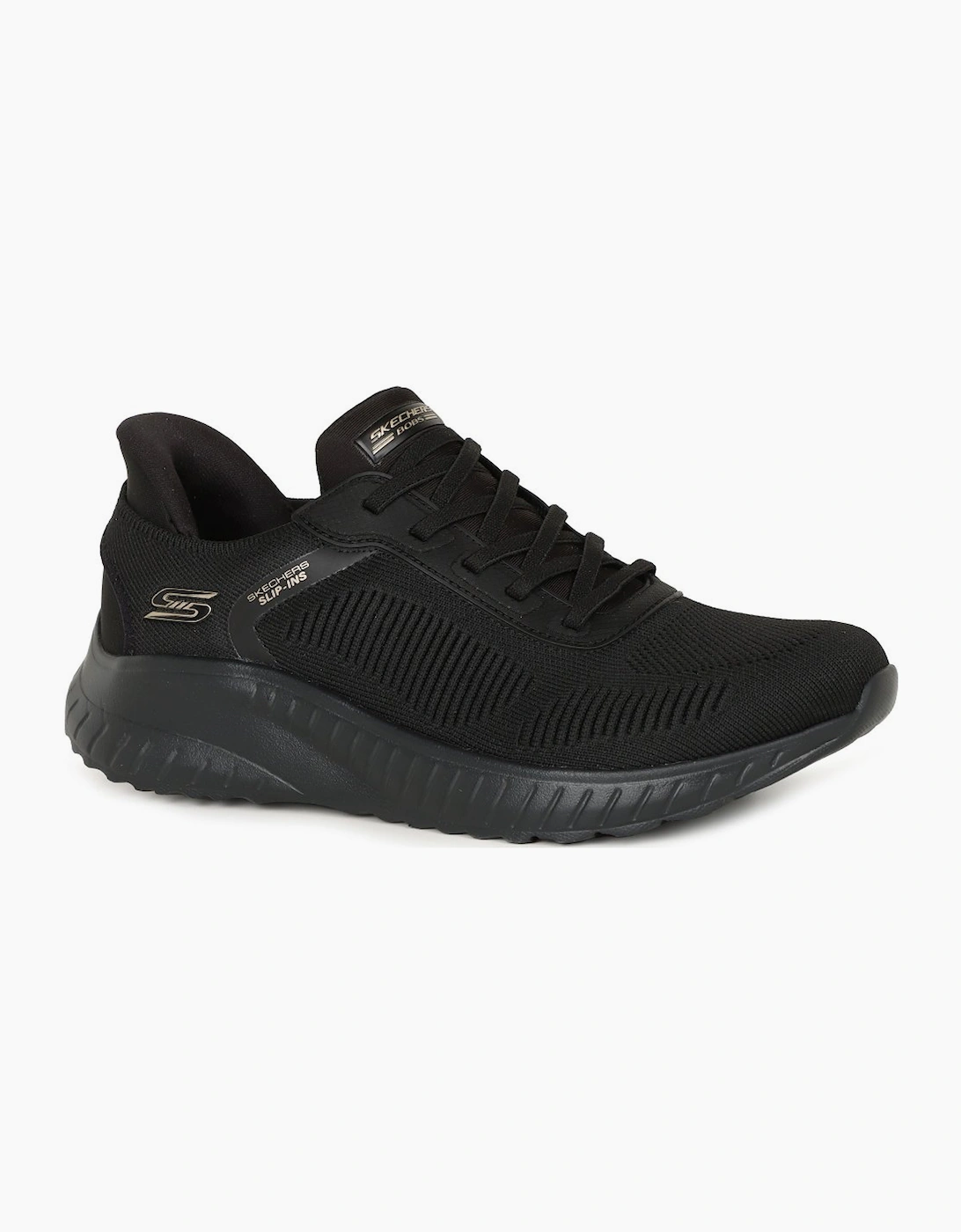 Skechers Women's Black Bobs Squad Chaos Slip In Trainers - Size: 3