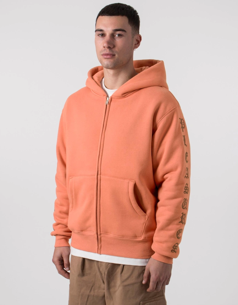 Relaxed Fit Old English Zip Up Hoodie