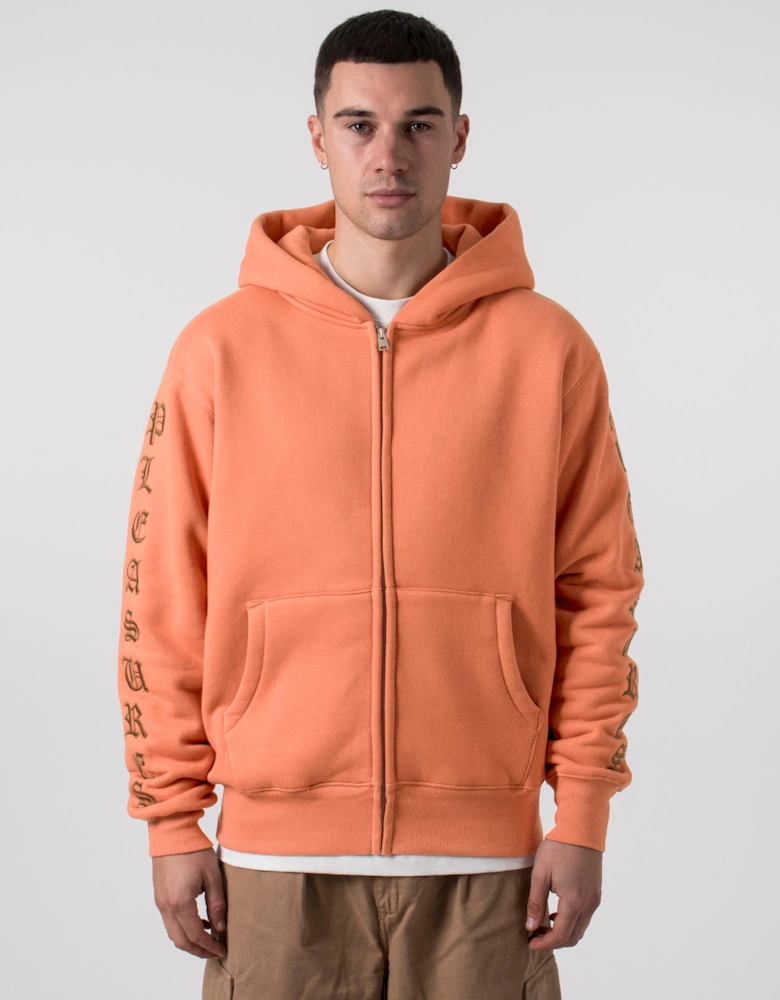 Relaxed Fit Old English Zip Up Hoodie