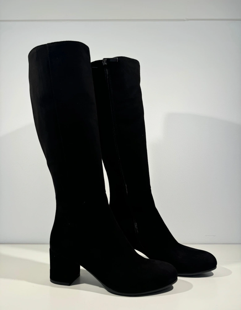 Black Suede Knee High Boots