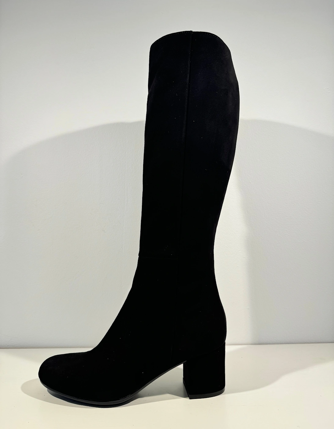 Black Suede Knee High Boots