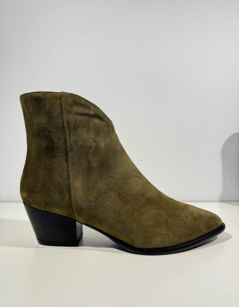 Khaki ankle boot