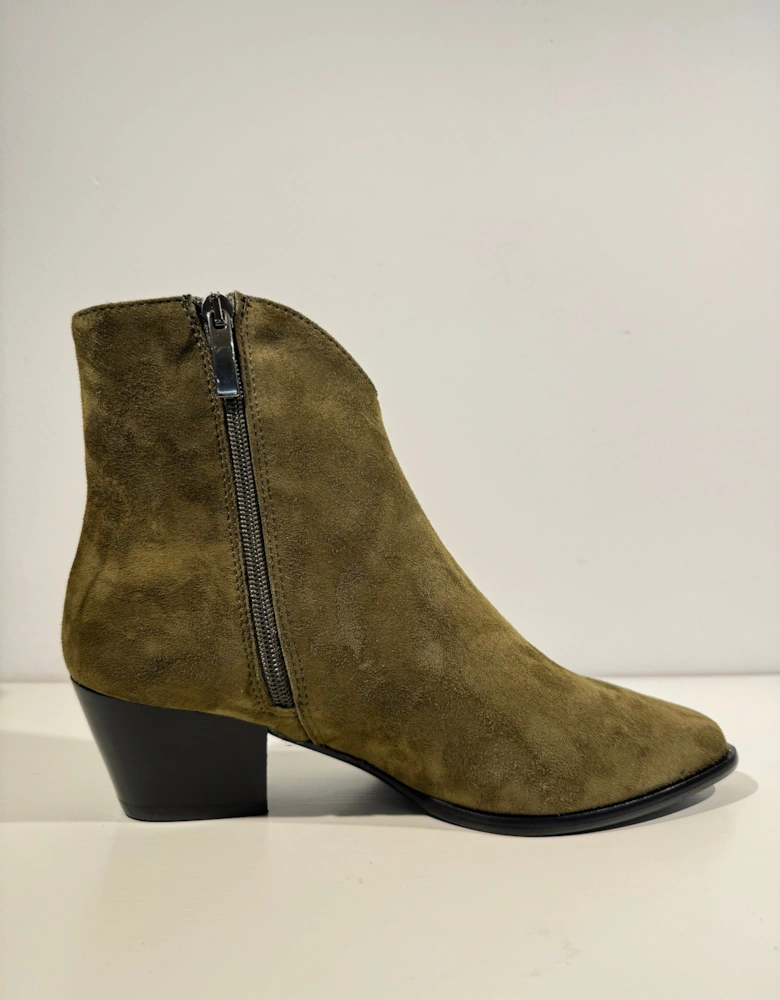 Khaki ankle boot