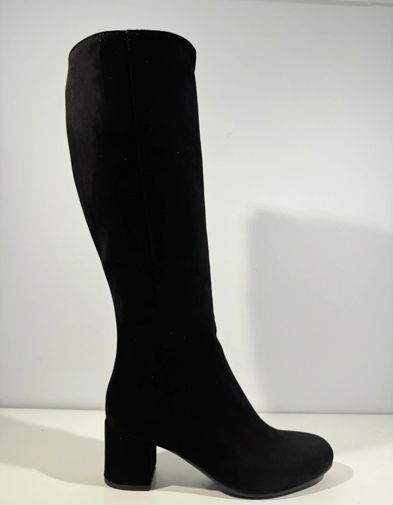 Black Suede Knee High Boots