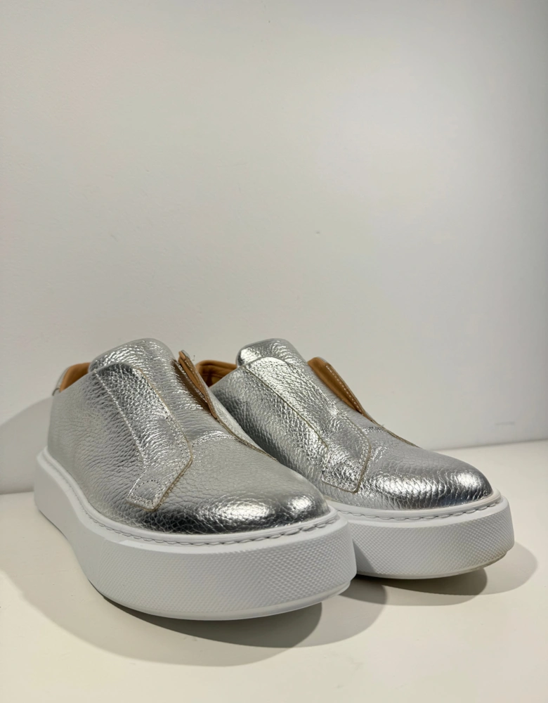 Silver slip on trainer