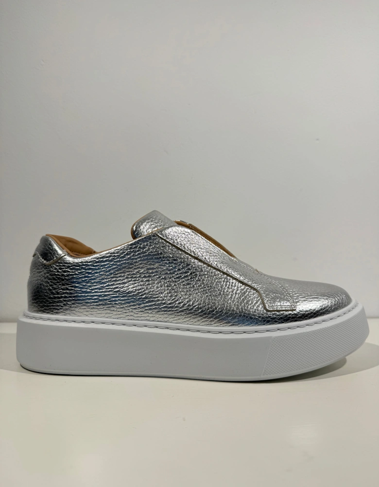 Silver slip on trainer