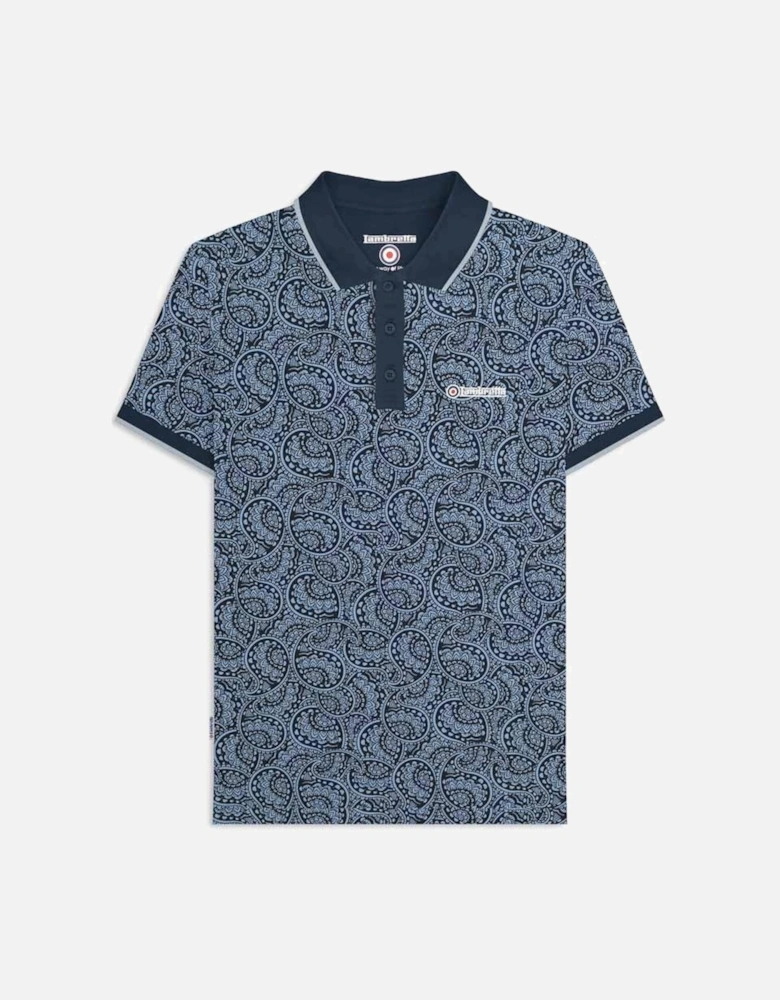 Mens Paisley Tonal Big & Tall Polo Shirt