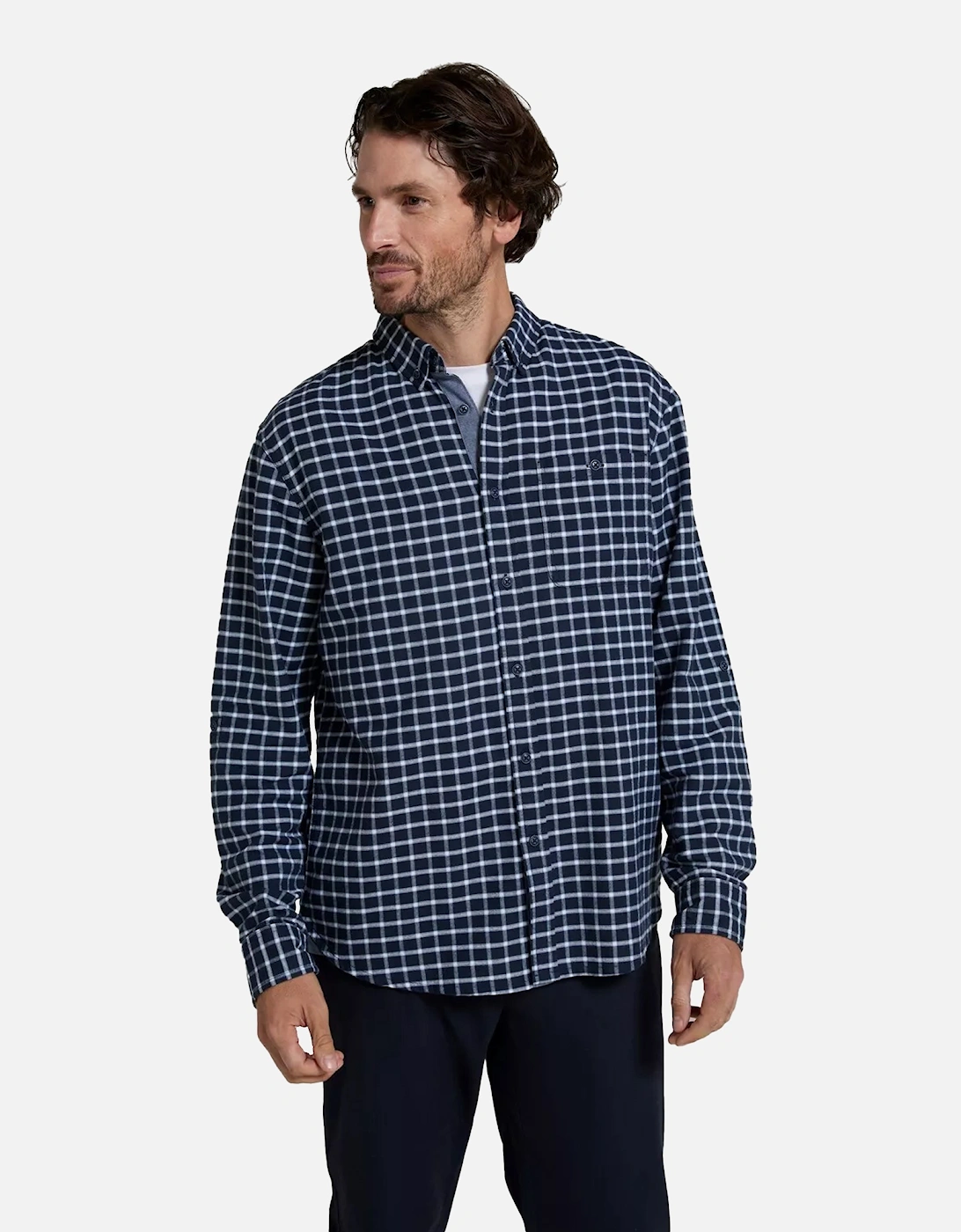 Mens Driftwood Checked Organic Shirt, 5 of 4