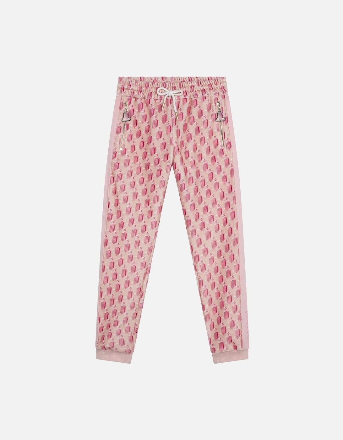 Girls Velvet Jogging Bottoms Pink, 3 of 2