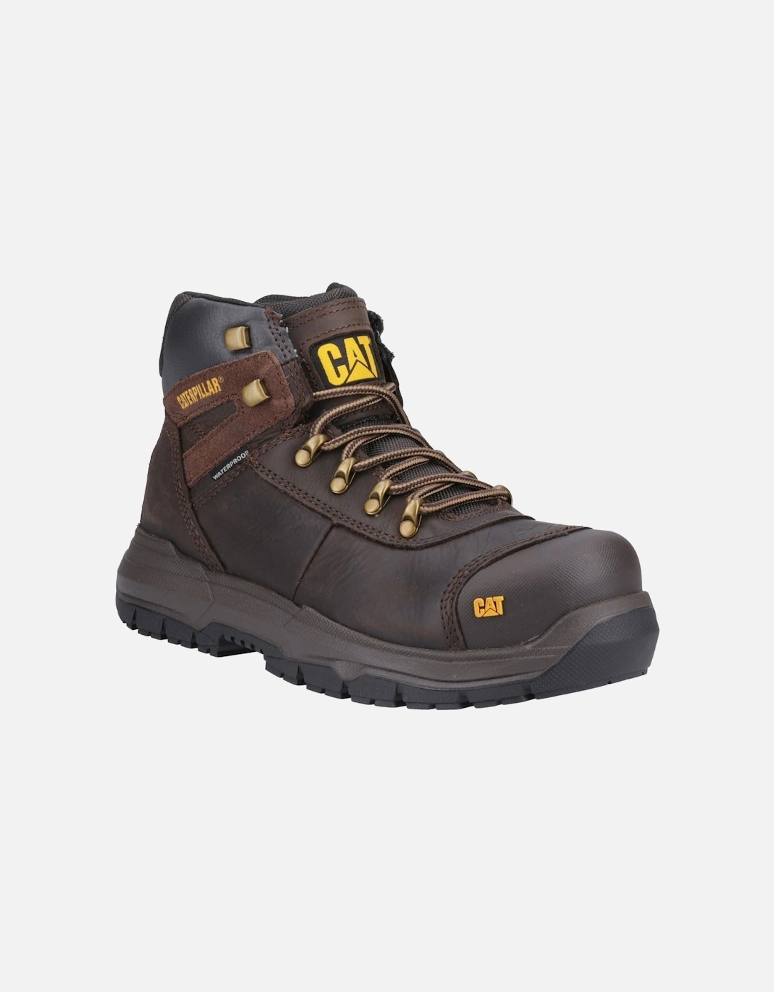 Caterpillar Pneumatic 2.0 Leather Brown Safety Boots, 10 of 9