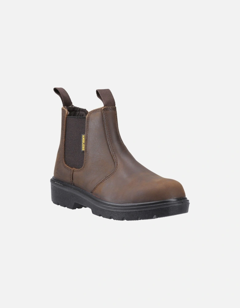 model FS128 Hardwearing Pull On Safety Dealer Boot Male in Brown