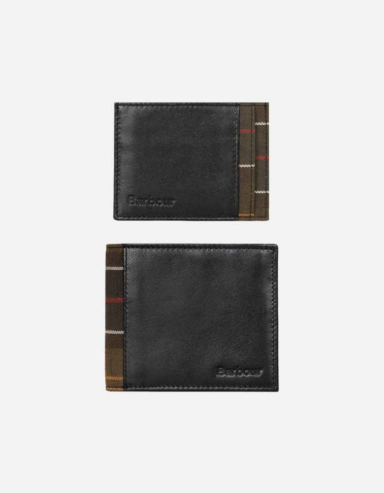 Leather Tartan Wallet & Card Holder Set