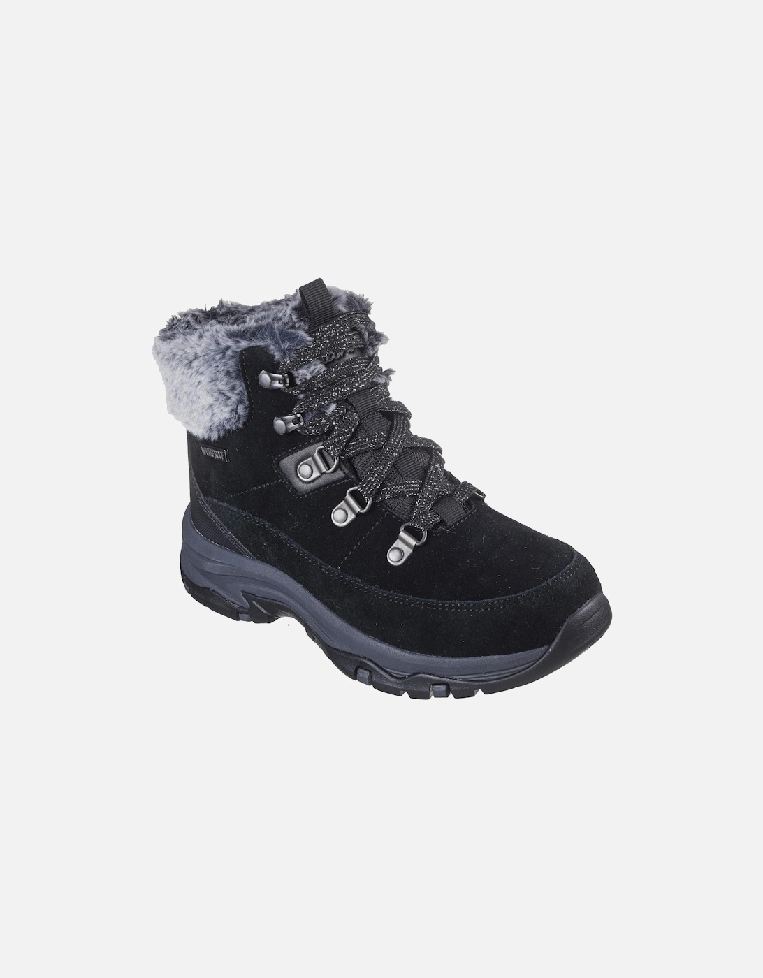 Women's Skechers Womens Trego Snow Worries Waterproof Walking Hiking Snow Boots - Black - Size: 8
