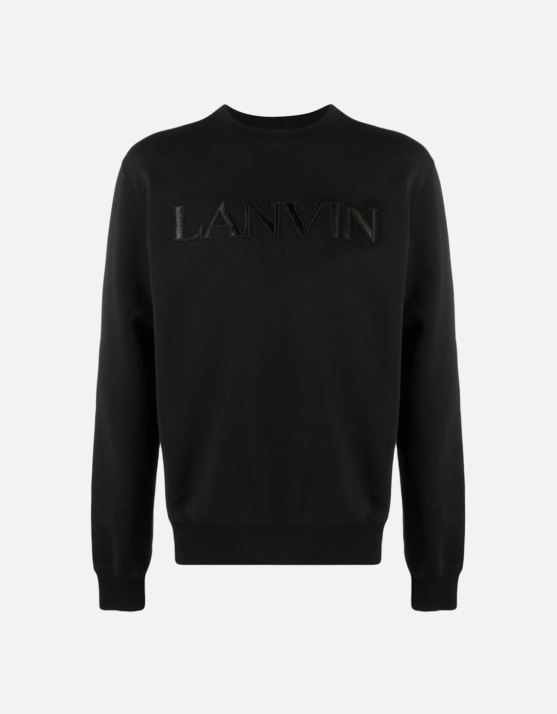 Paris Logo Embroidered Sweatshirt in Black, 6 of 5