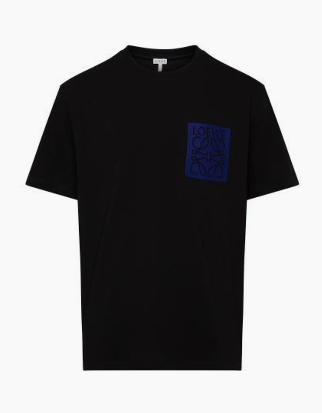 Loewe Men's Loewe Blue Anagram Fake Pocket T-Shirt in Black