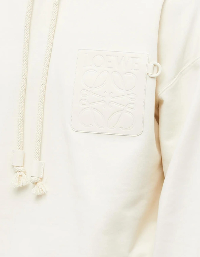 Anagram Patch Pocket Hoodie in White Ash