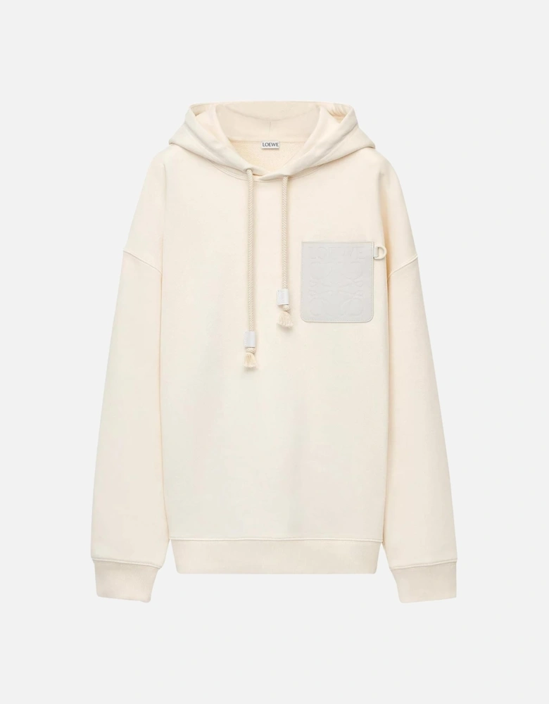 Anagram Patch Pocket Hoodie in White Ash