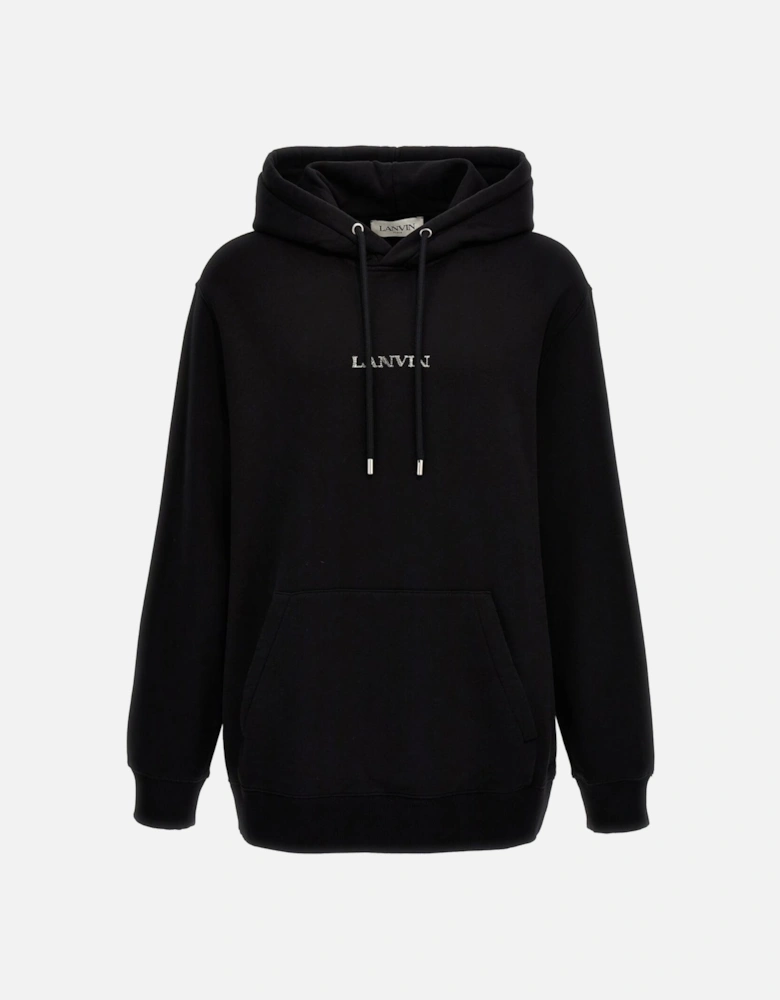 Paris Loose Fit Logo Hoodie in Black