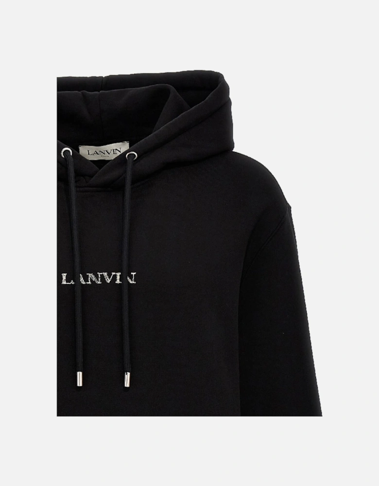 Paris Loose Fit Logo Hoodie in Black