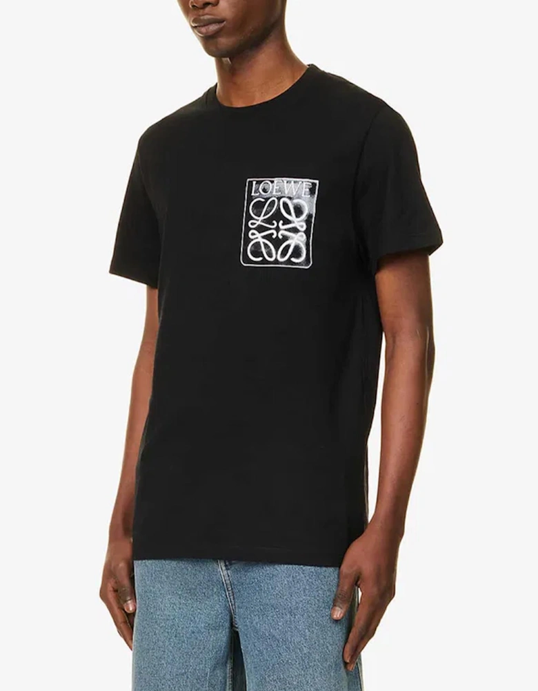 Anagram Fake Pocket T-Shirt in Black