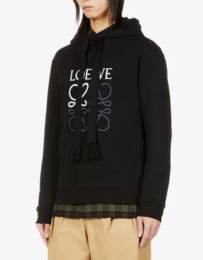 Anagram Embroidered Logo Hoodie in Black