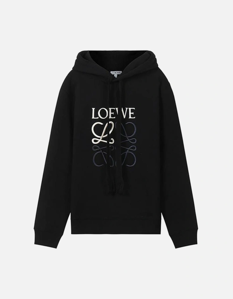 Anagram Embroidered Logo Hoodie in Black