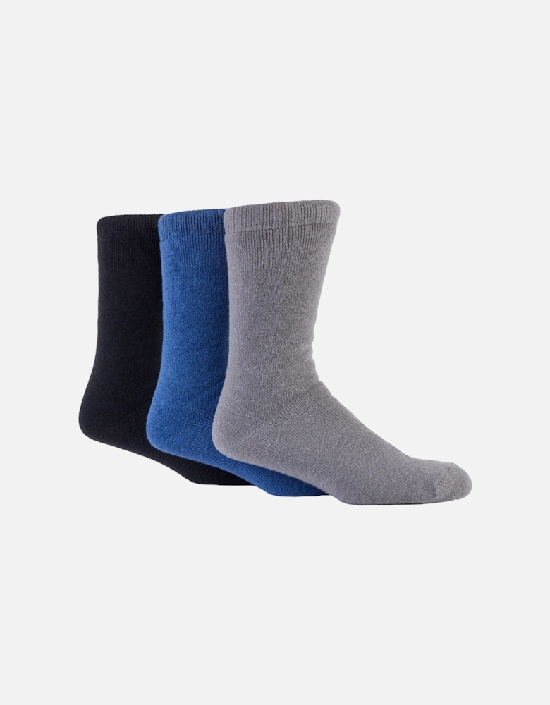 Glenmuir 3 Pack Brushed Thermal Boot Sock Black/Navy/Grey