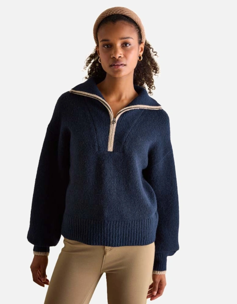 Womens Elmore Knitted Quarter Zip Jumper