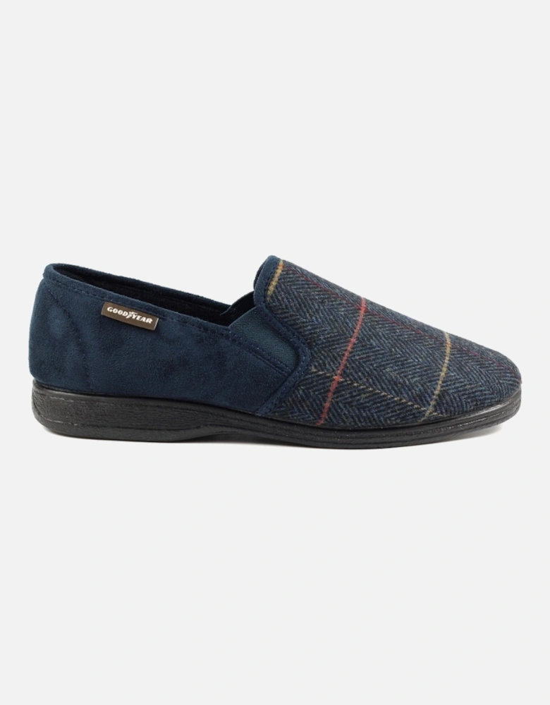 Harrison Navy Tweed Slipper