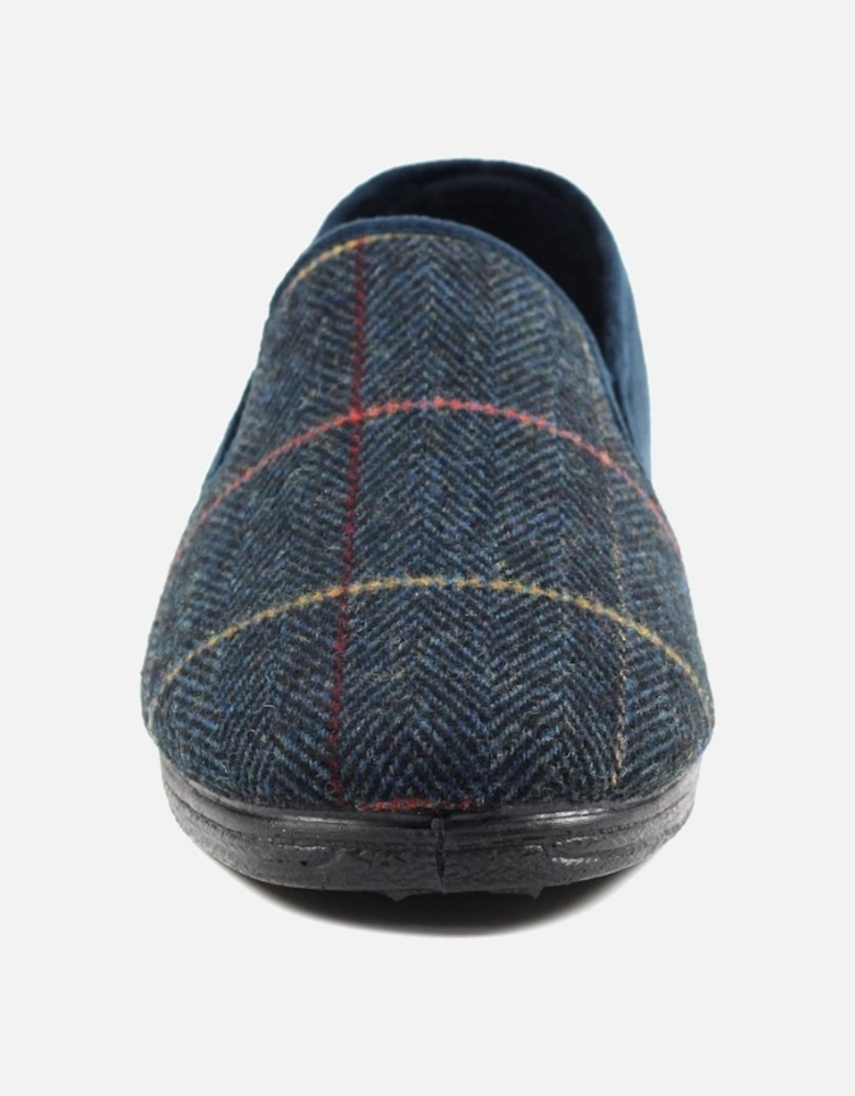 Harrison Navy Tweed Slipper