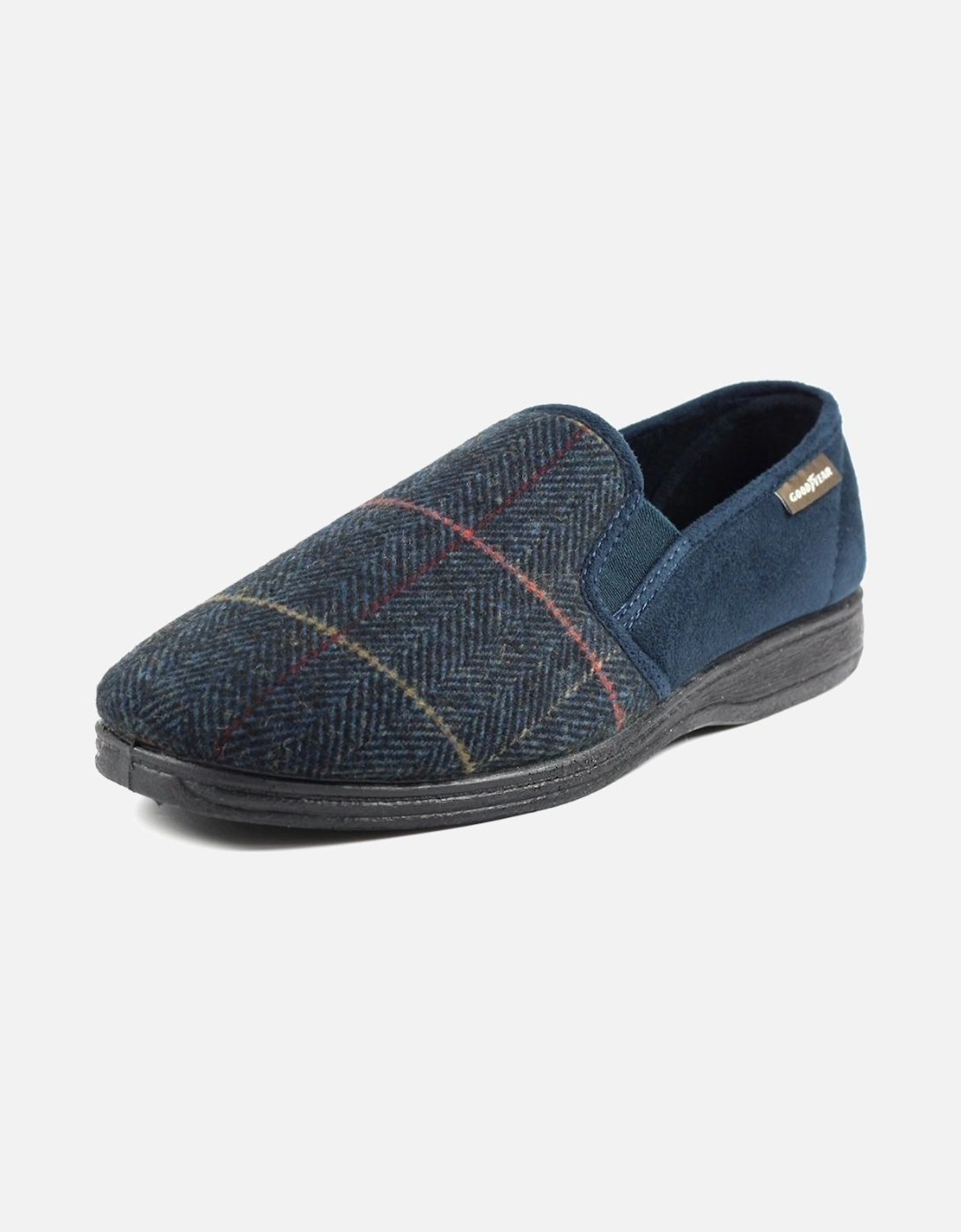 Harrison Navy Tweed Slipper