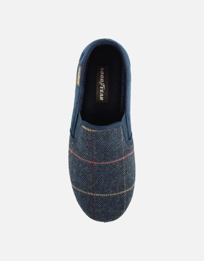 Harrison Navy Tweed Slipper