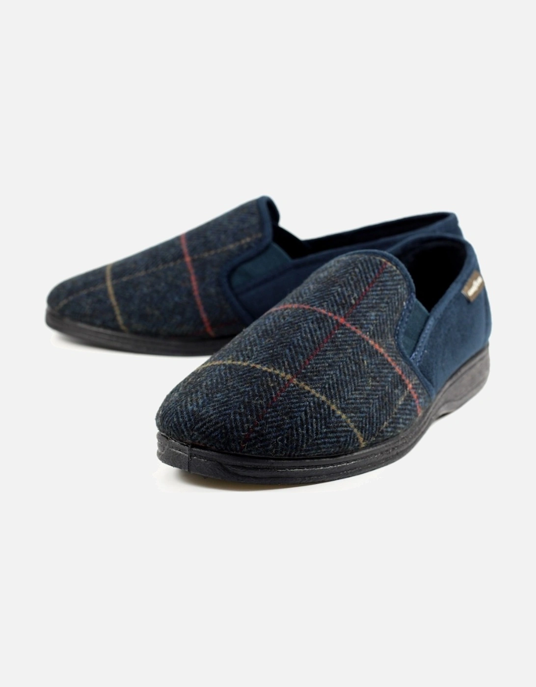 Harrison Navy Tweed Slipper