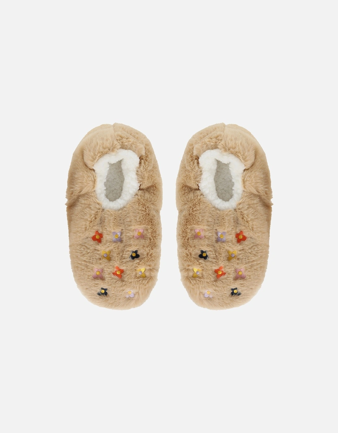 Wild Feet Slippers Light Brown with Flowers