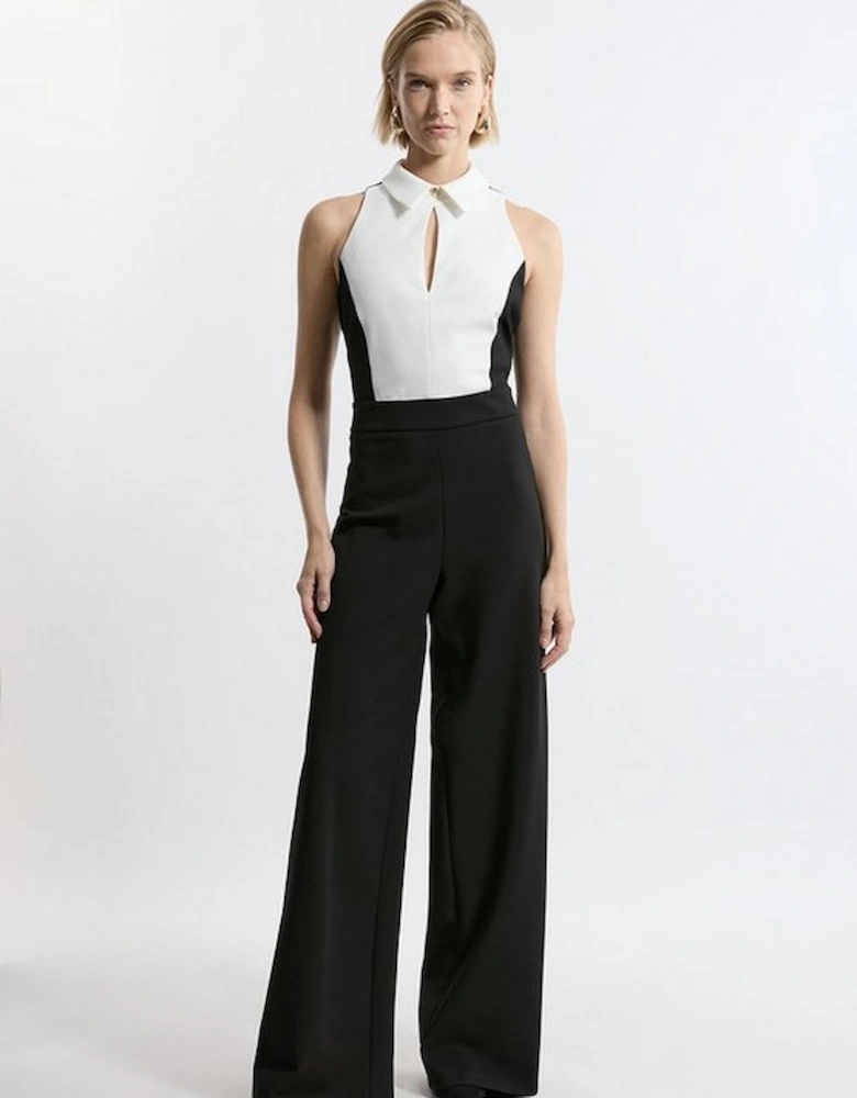 Tall Compact Stretch Tailored Sleeveless Jumpsuit