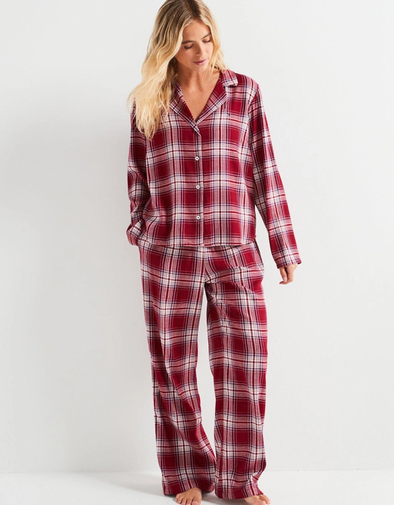 Long Sleeve Flannel Pyjama Set - Red