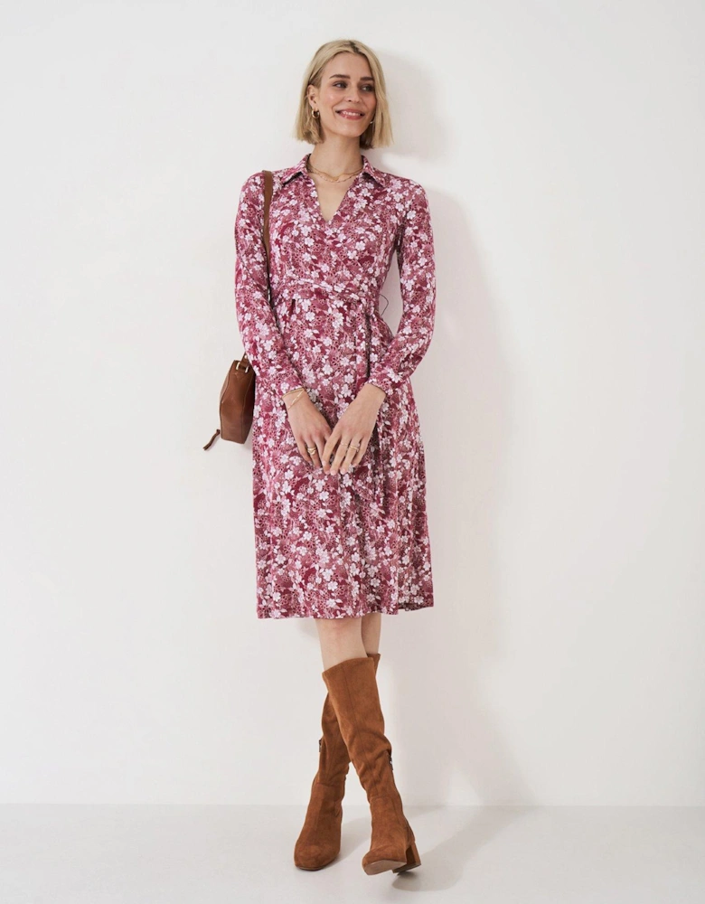 Dani Floral Jersey Wrap Dress - Red