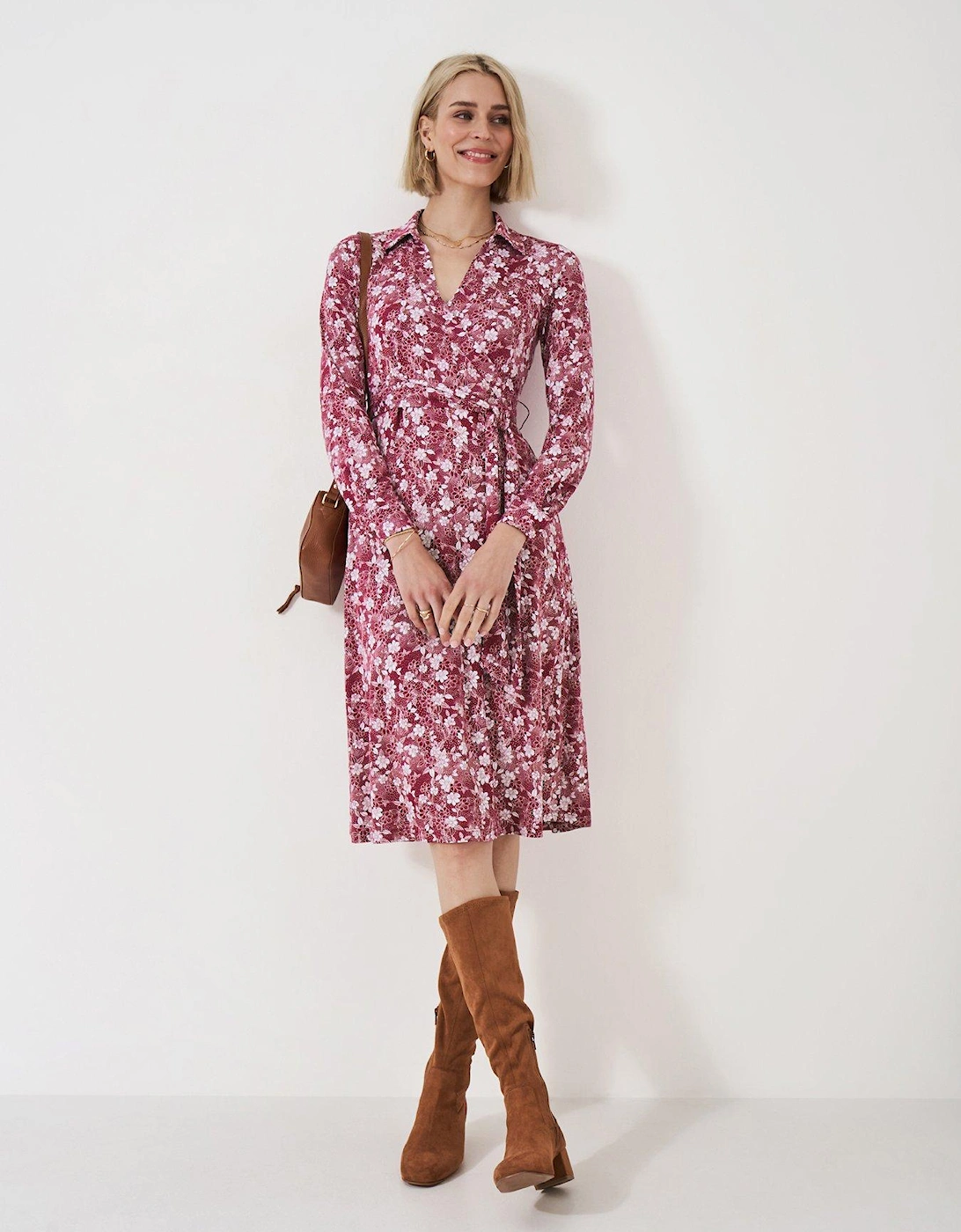 Dani Floral Jersey Wrap Dress - Red, 2 of 1