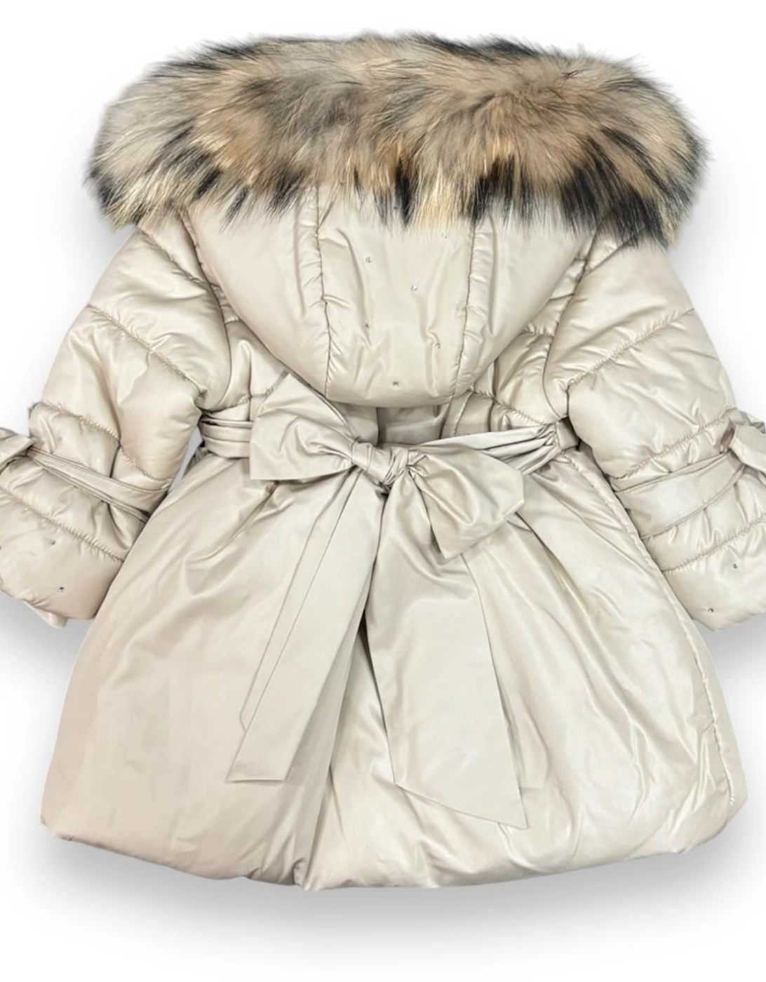 Beige Fur Trim Coat